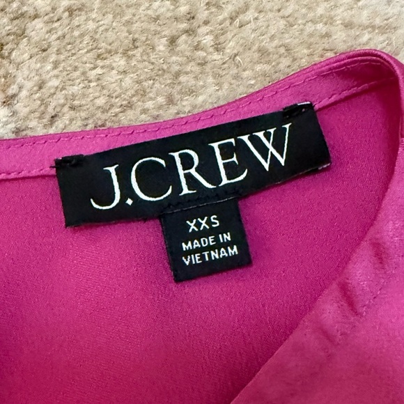 J.Crew winter garden top magenta pink silk ruffle sleeve blouse women’s XXS - Picture 5 of 13